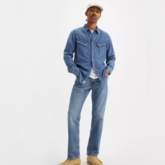 Levi's 514 Jeans Mens 36x29-measured Medium Wash Straight Stretch American Denim - Picture 3 of 16